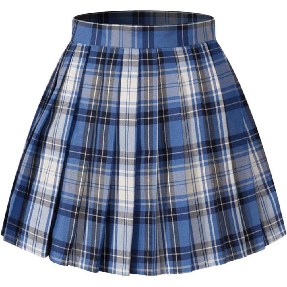 Girls Plaid Pleated School Uniform Skirts Women Short Mini Cosplay Costumes